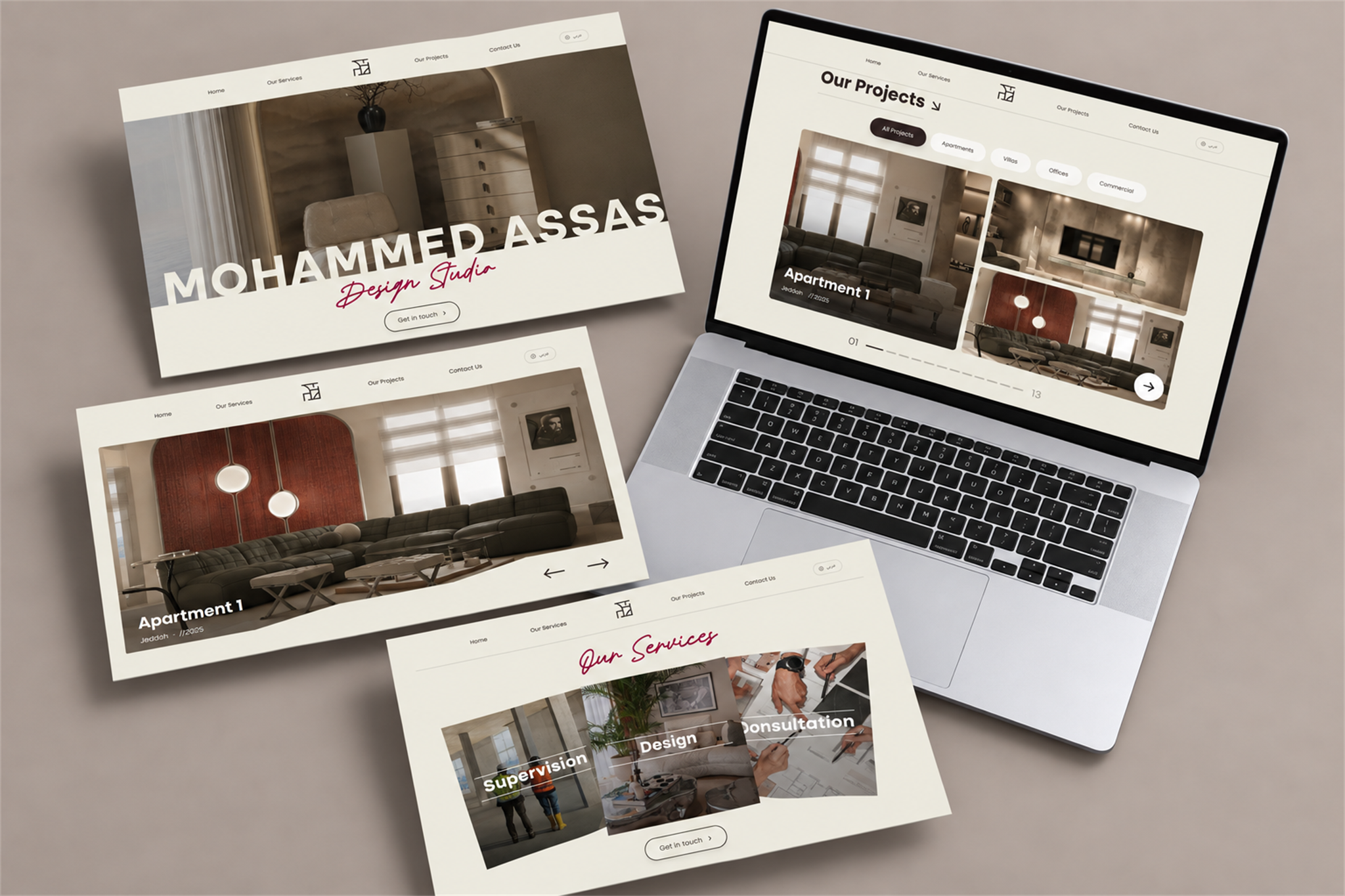 Mohammed Assas Design Studio — website, social media and advertising